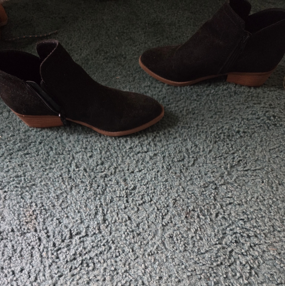 Black Ankle Boots with Brown Sole
